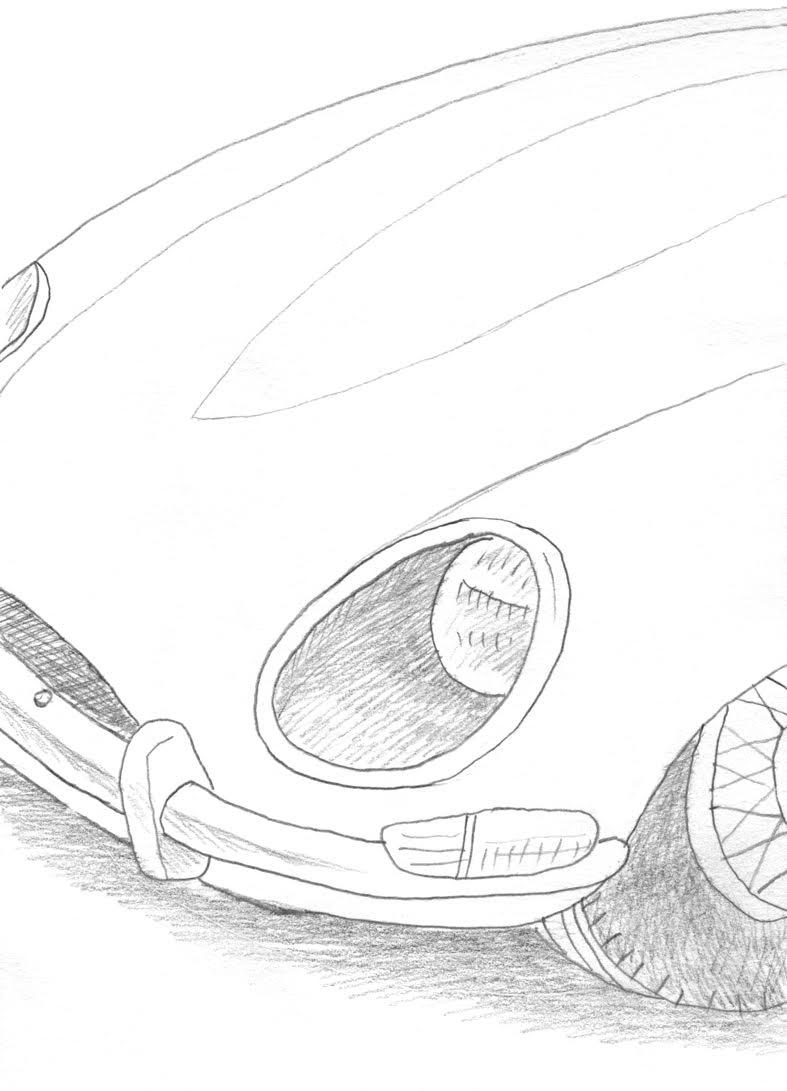 Drawing of Jaguar automobile